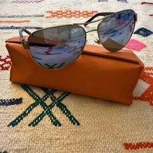 Tory Burch Blue Polarized Aviator Sunglasses